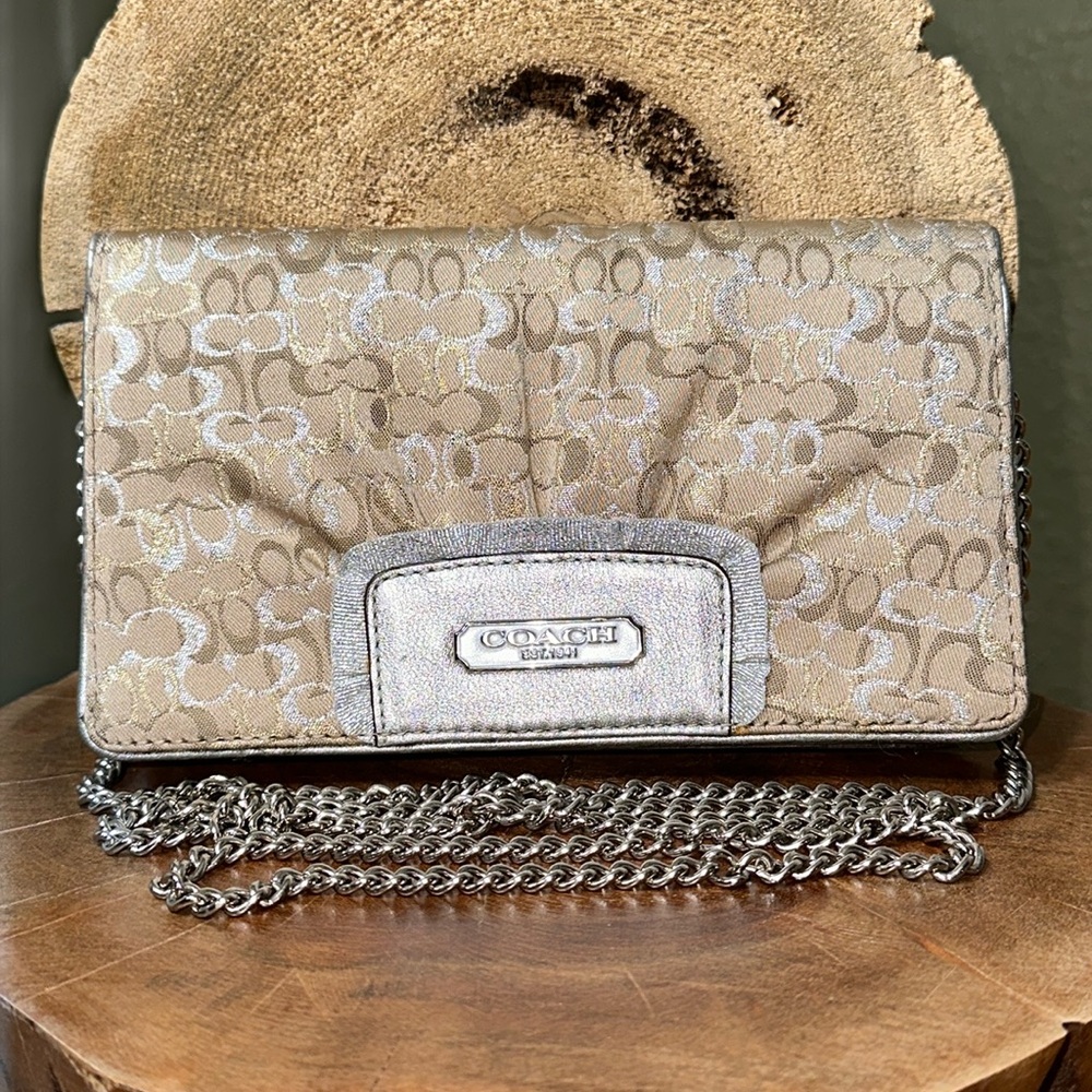 *HTF - NWT* COACH Optic Lurex Crossbody/Clutch - Picture 1 of 16